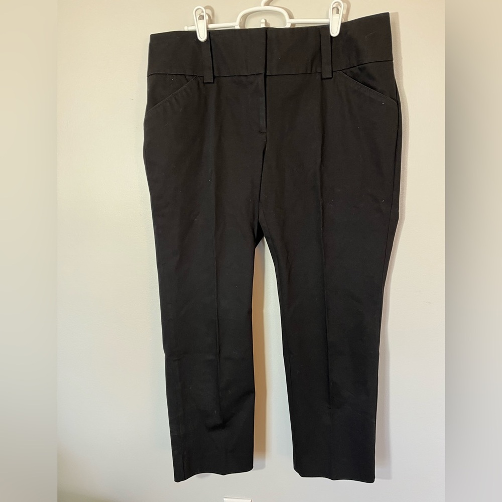 INC Women’s Black Cotton/Spandex Classic Cropped Summer Pants Size 12